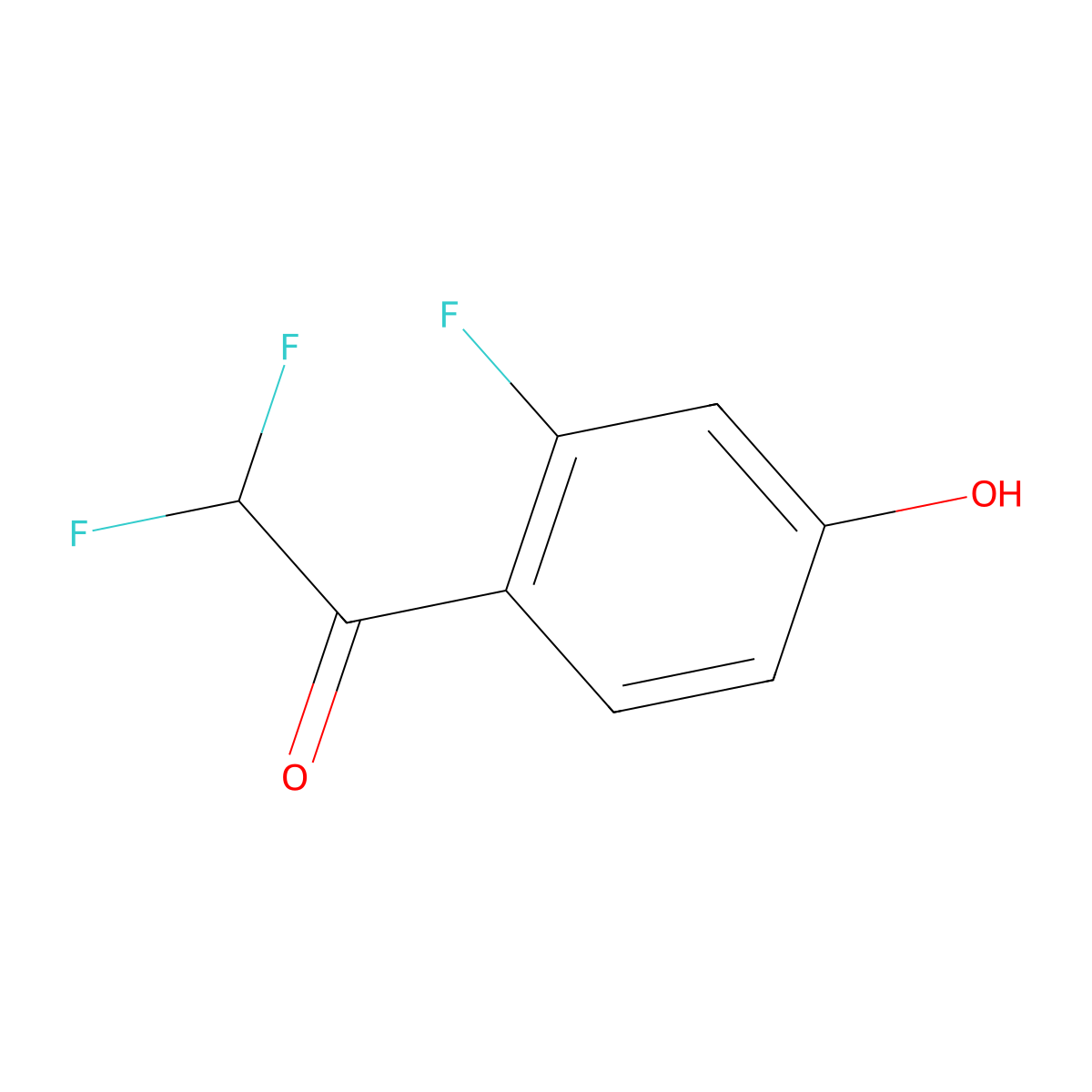 2,2-Difluoro-1-(2-fluoro-4-hydroxyphenyl)ethan-1-one molecular structure, CAS 1022154-93-3