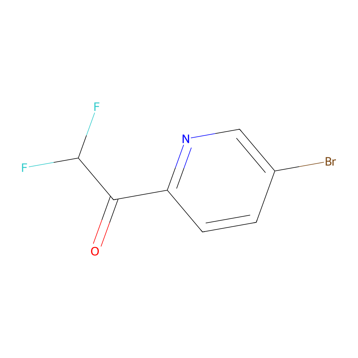 1-(5-Bromopyridin-2-yl)-2,2-difluoroethanone molecular structure, CAS 1022155-02-7
