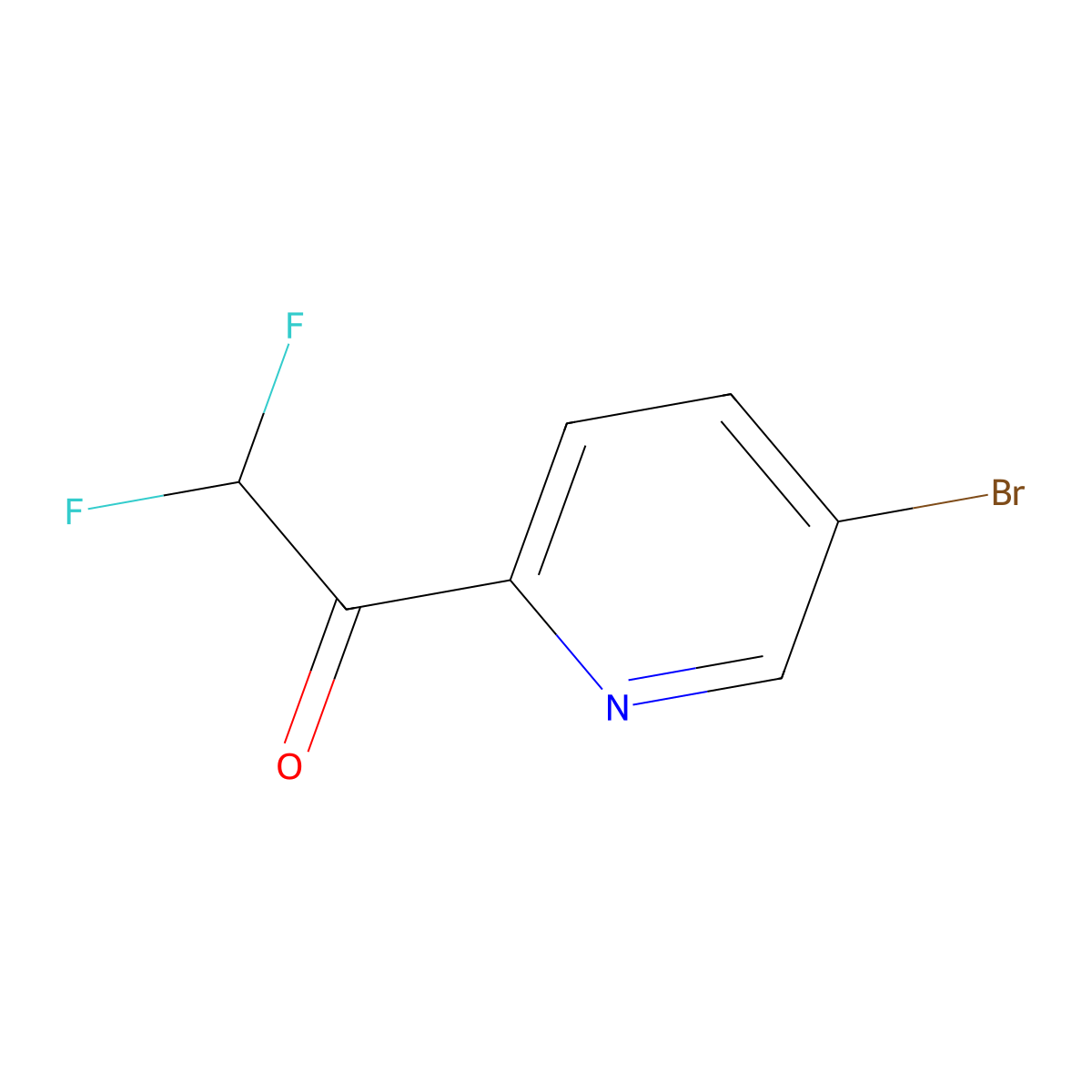 1-(5-Bromopyridin-2-yl)-2,2-difluoroethanone molecular structure, CAS 1022155-02-7
