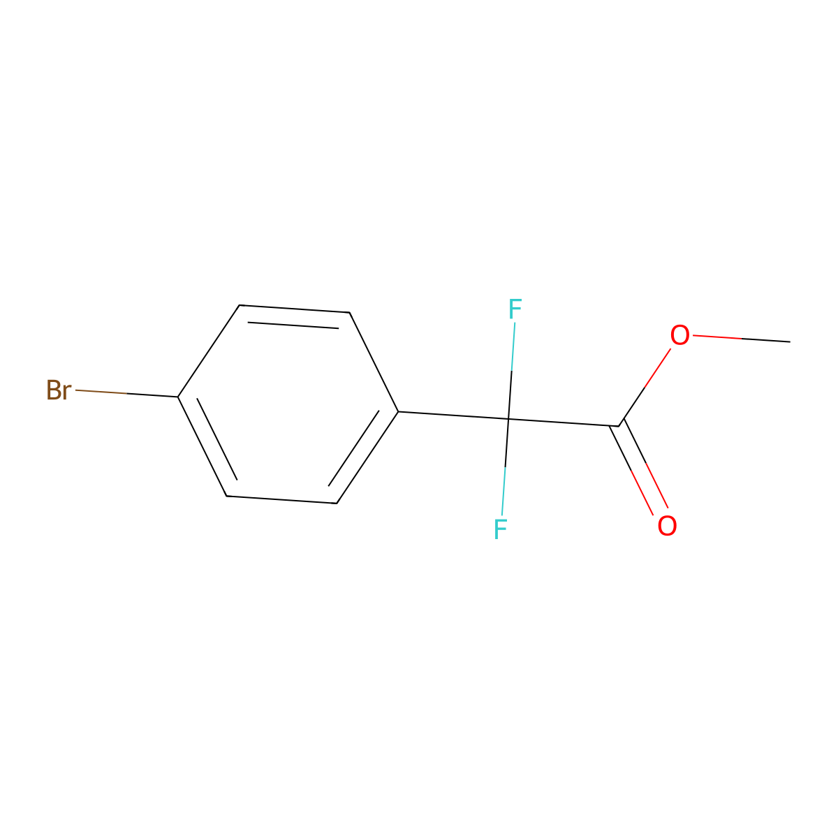 Methyl 2-(4-bromophenyl)-2,2-difluoroacetate molecular structure, CAS 1022155-94-7