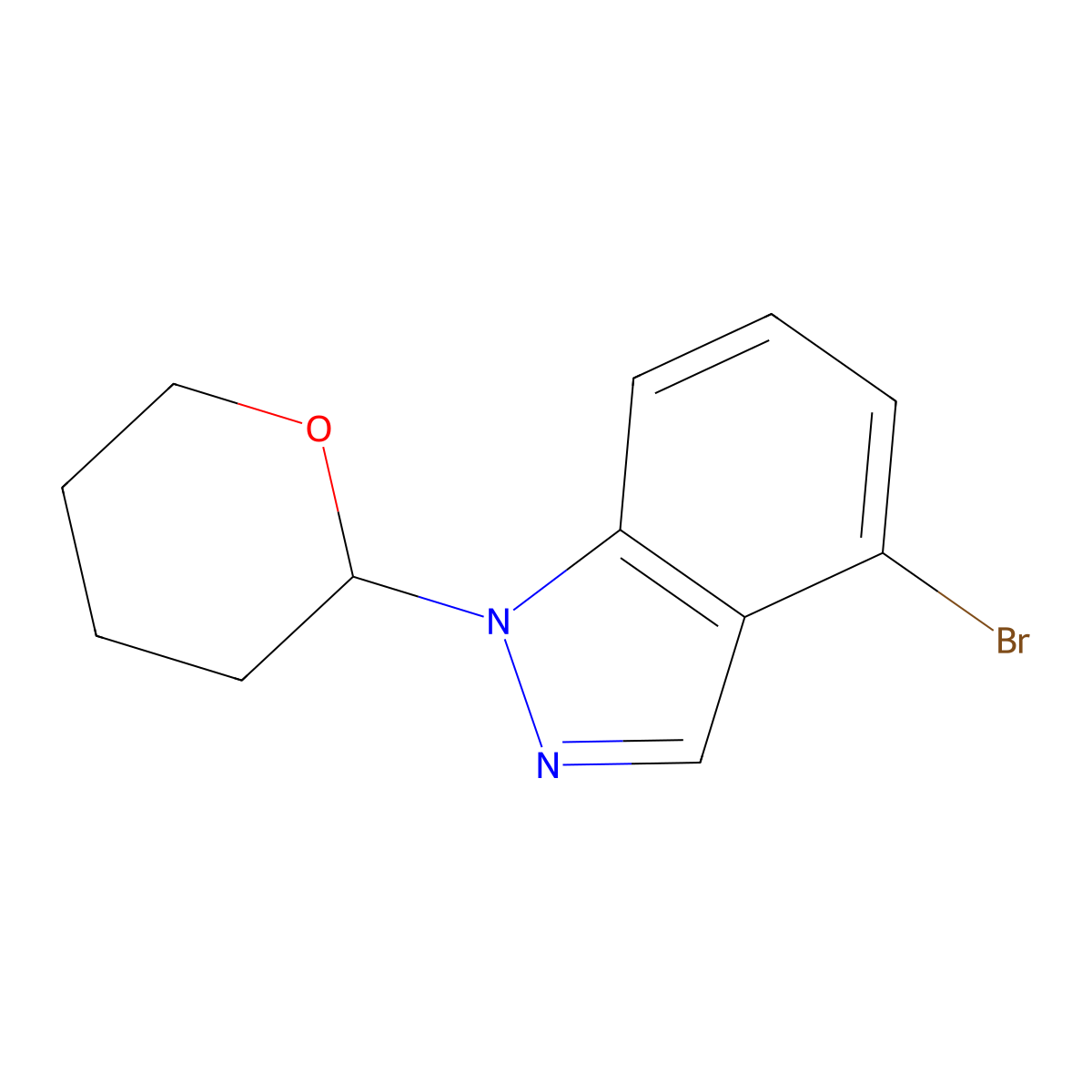 4-Bromo-1-(tetrahydro-2H-pyran-2-yl)-1H-indazole molecular structure, CAS 1022158-35-5