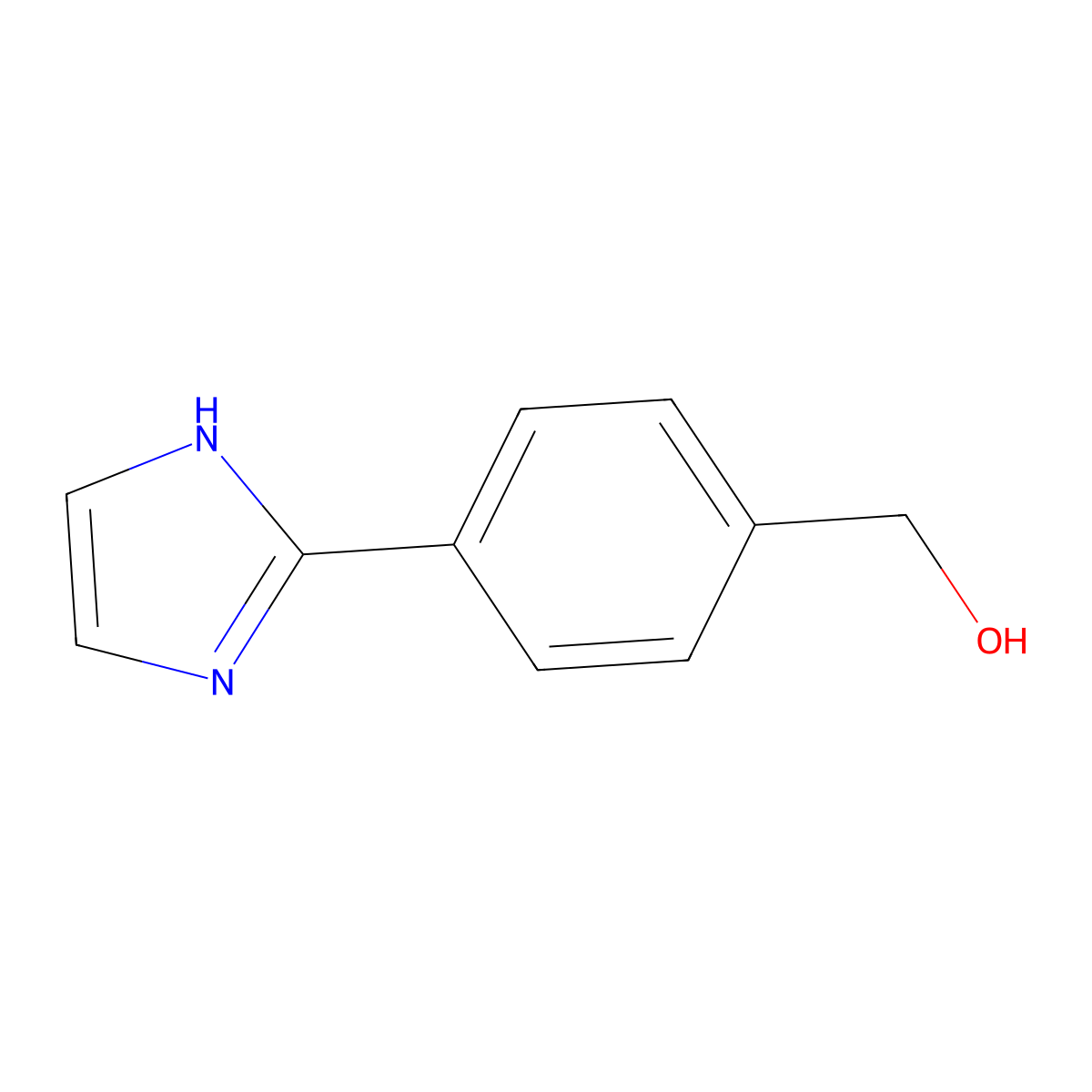 [4-(1H-imidazol-2-yl)phenyl]methanol molecular structure, CAS 1022158-41-3