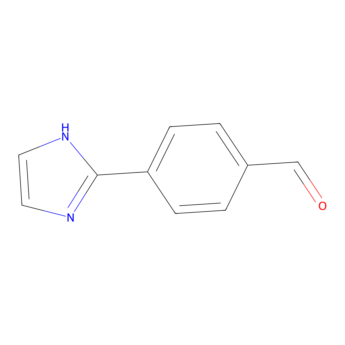 4-(1H-imidazol-2-yl)benzaldehyde molecular structure, CAS 1022158-42-4