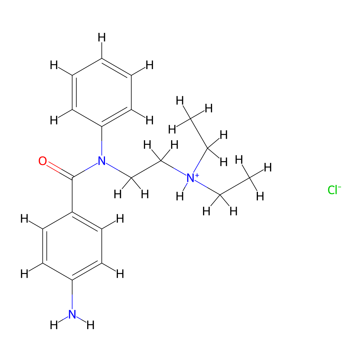 Benzanilide, 4-amino-N-(2-(diethylamino)ethyl)-, hydrochloride molecular structure, CAS 102216-07-9