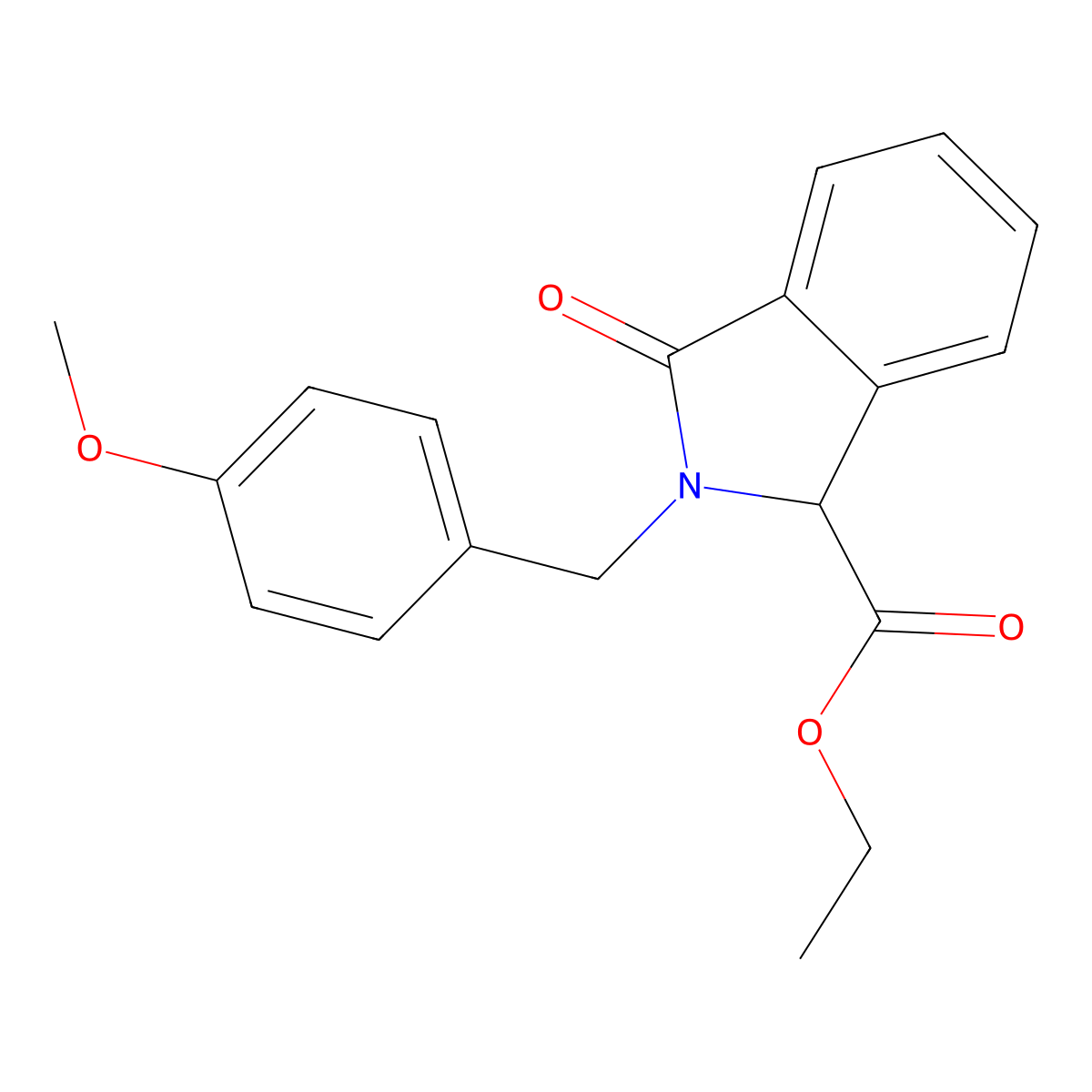 Ethyl 2-(4-methoxybenzyl)-3-oxoisoindoline-1-carboxylate molecular structure, CAS 1022169-96-5