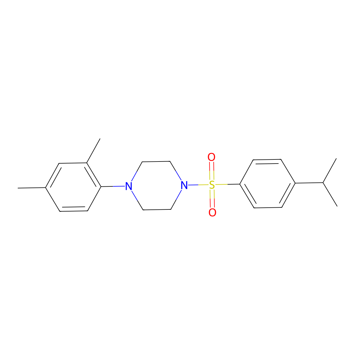 1-(2,4-Dimethylphenyl)-4-[4-(propan-2-yl)benzenesulfonyl]piperazine molecular structure, CAS 1022198-01-1