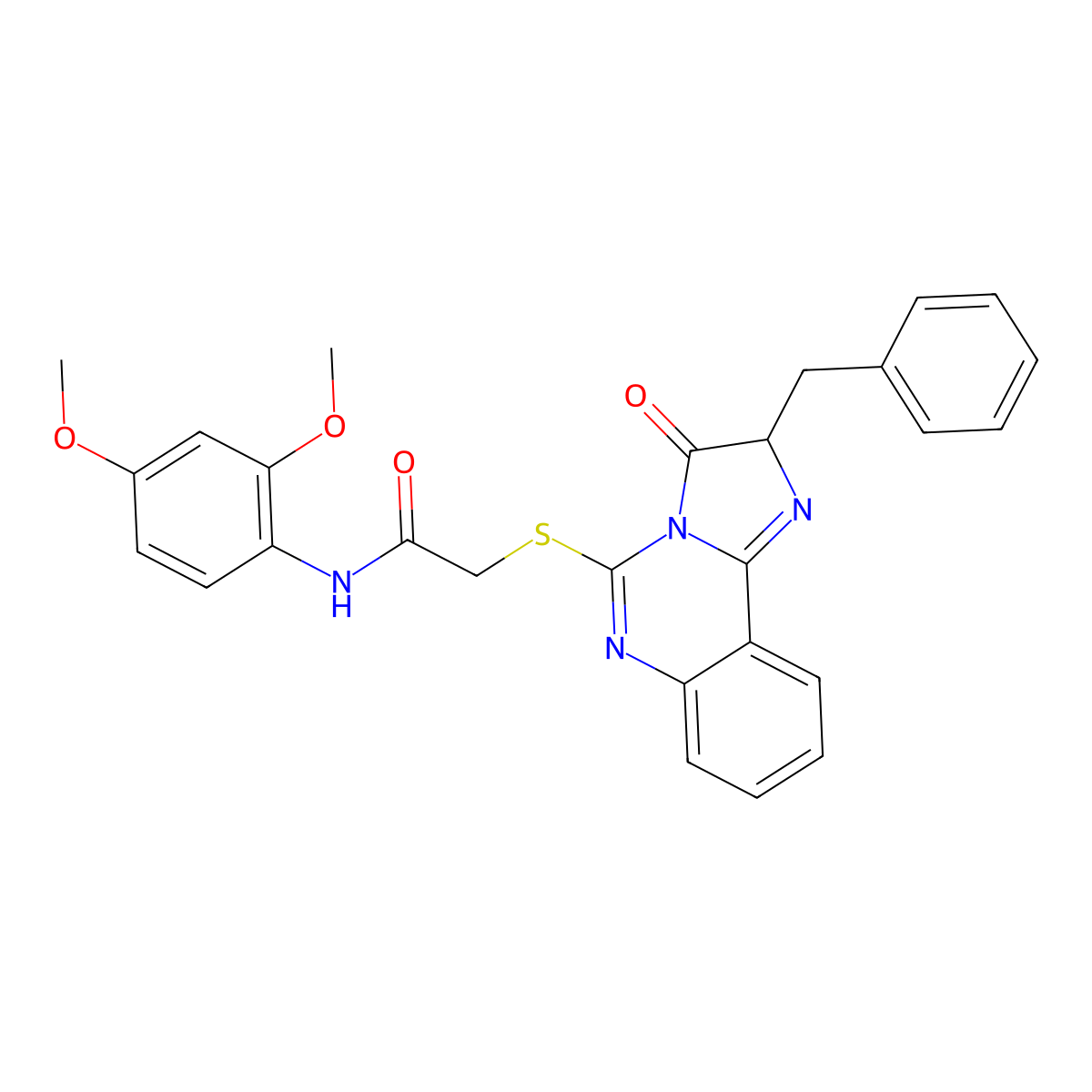 2-({2-benzyl-3-oxo-2H,3H-imidazo[1,2-c]quinazolin-5-yl}sulfanyl)-N-(2,4-dimethoxyphenyl)acetamide molecular structure, CAS 1022198-82-8
