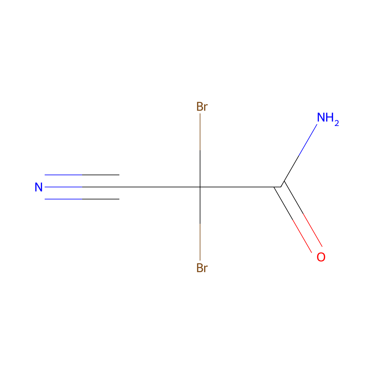 2,2-Dibromo-3-nitrilopropionamide molecular structure, CAS 10222-01-2
