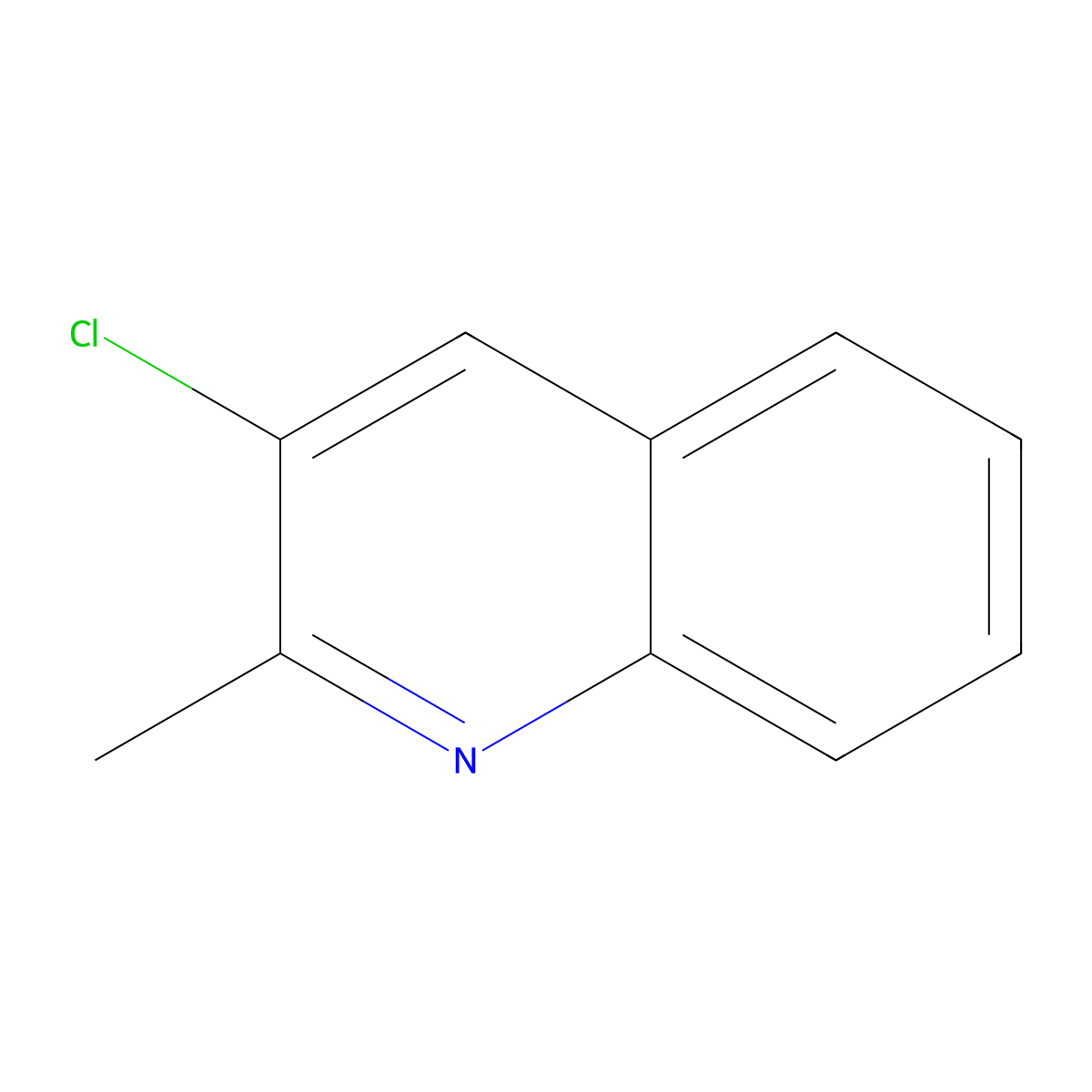 3-Chloro-2-methylquinoline molecular structure, CAS 10222-49-8