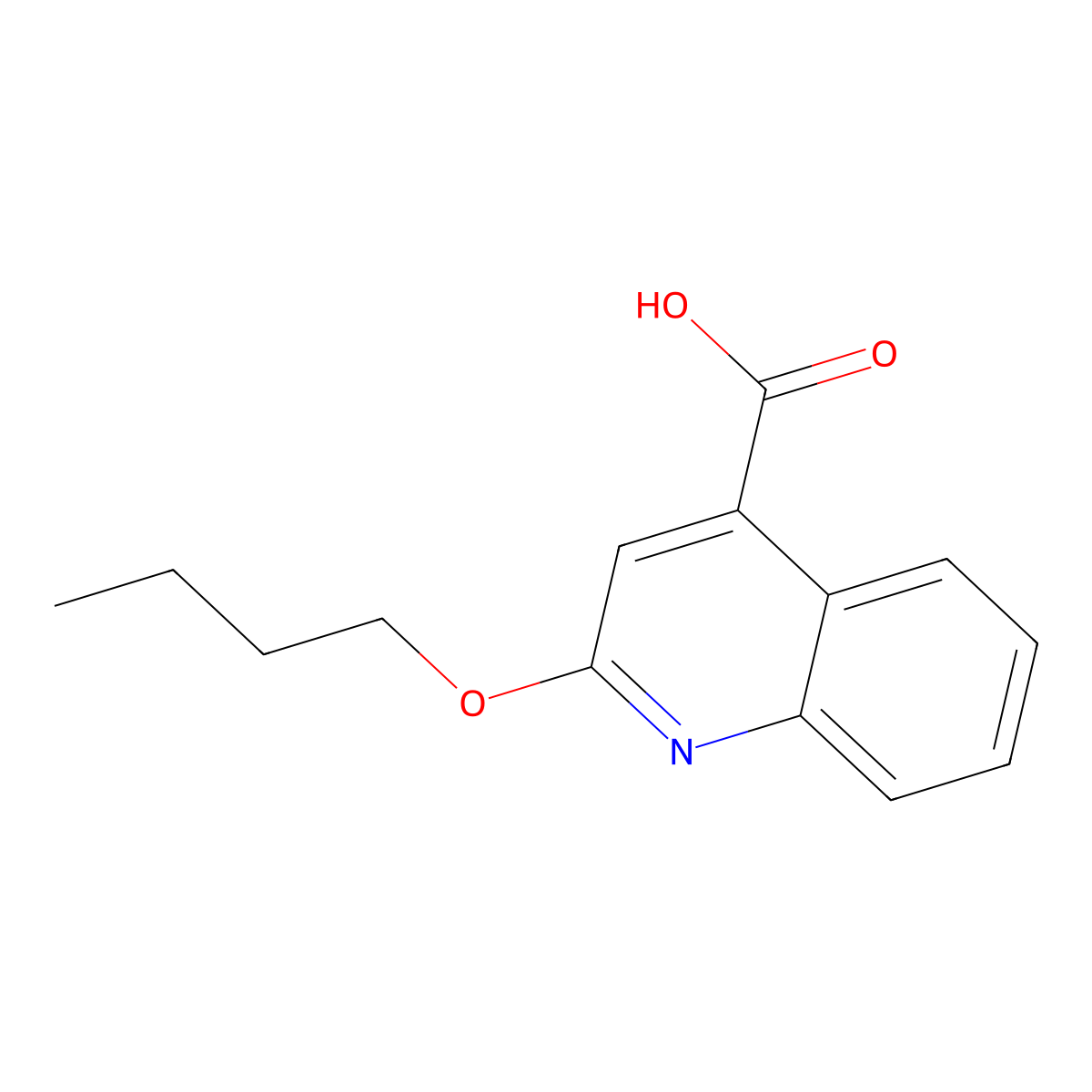 2-Butoxy-4-quinolinecarboxylic acid molecular structure, CAS 10222-61-4