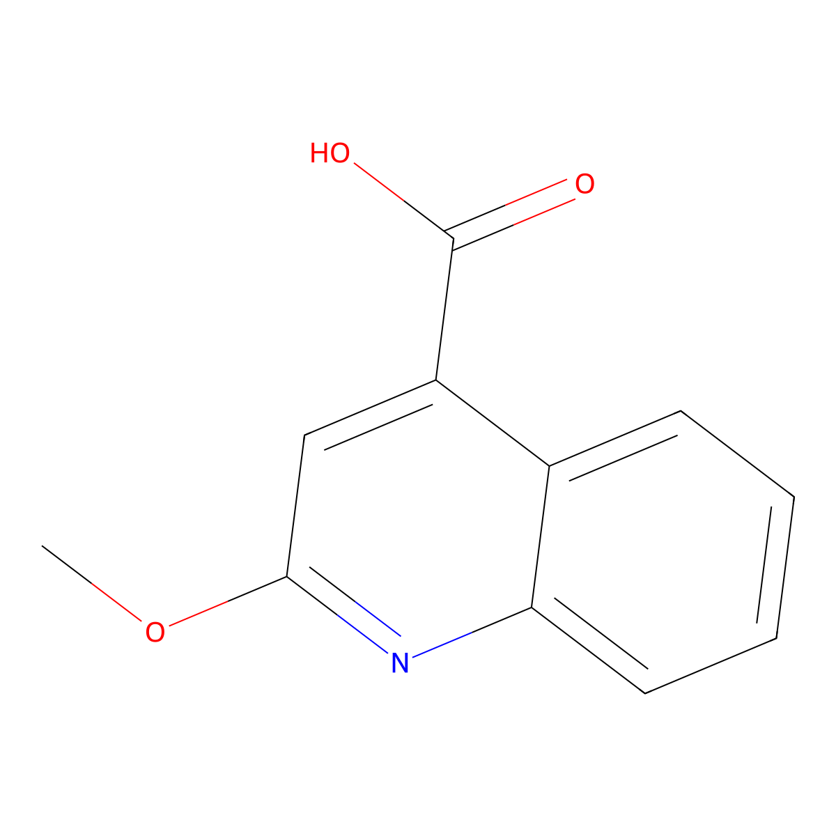 2-Methoxy-4-quinolinecarboxylic acid molecular structure, CAS 10222-62-5