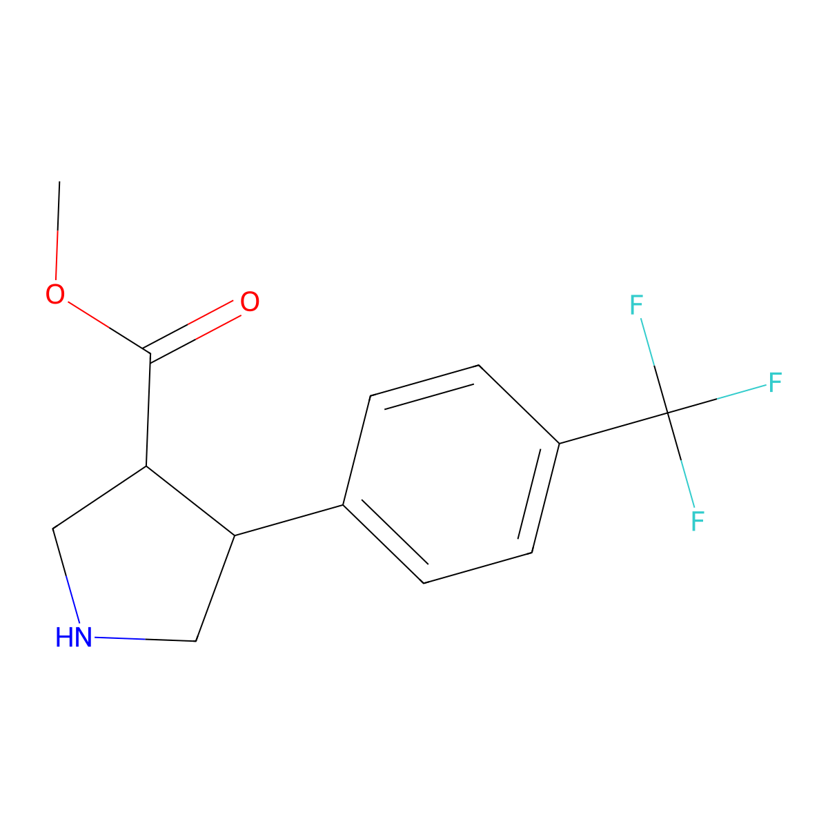 Methyl 4-[4-(trifluoromethyl)phenyl]pyrrolidine-3-carboxylate molecular structure, CAS 1022224-85-6
