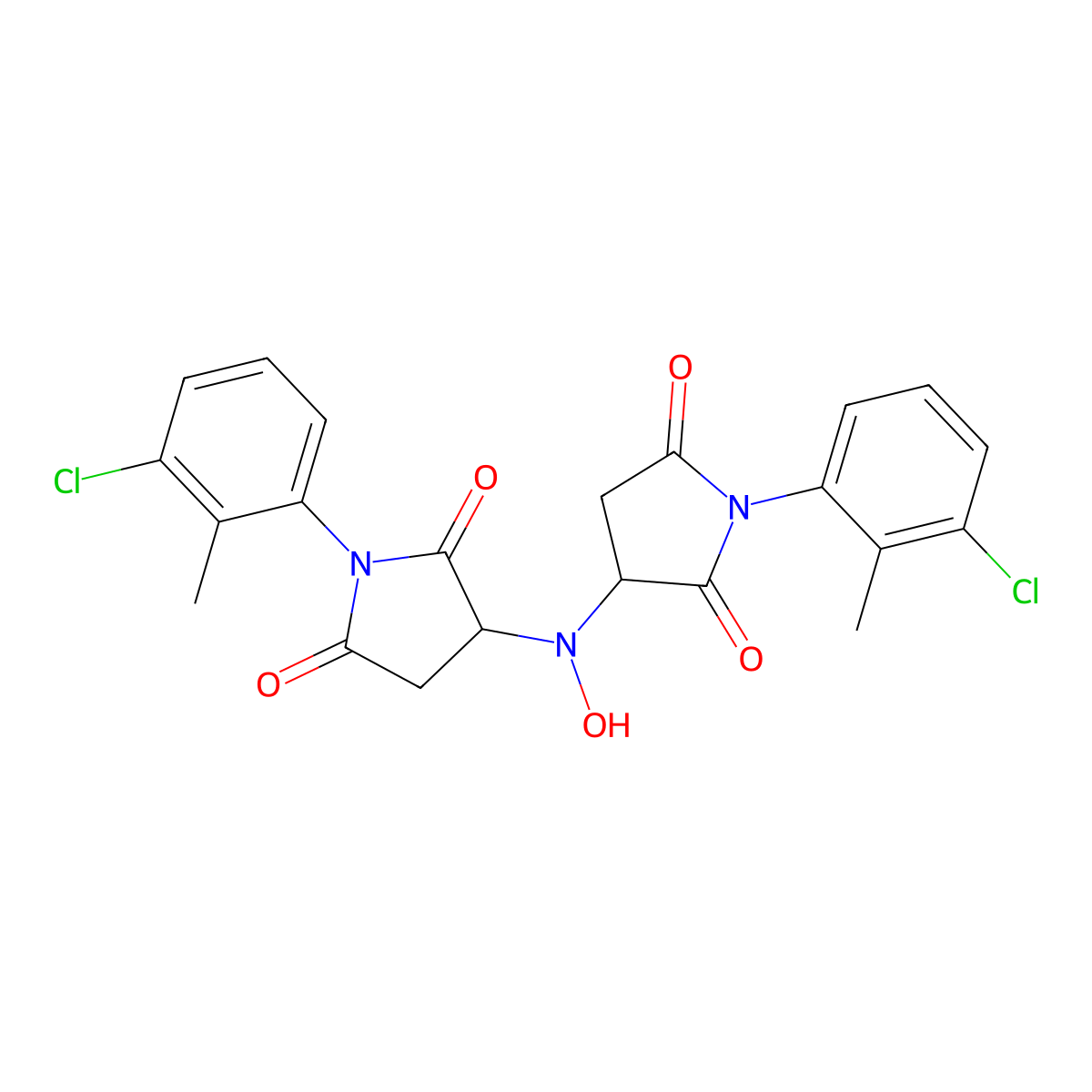 3,3'-(Hydroxyimino)bis[1-(3-chloro-2-methylphenyl)pyrrolidine-2,5-dione] molecular structure, CAS 1022230-16-5