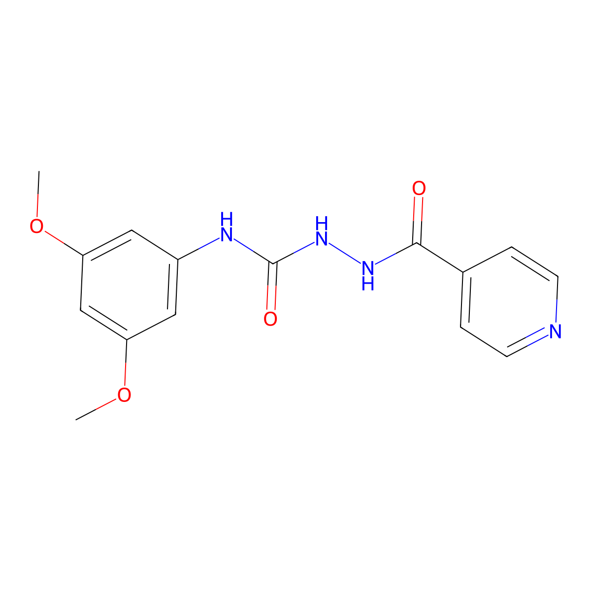 1-(3,5-Dimethoxyphenyl)-3-(pyridine-4-carbonylamino)urea molecular structure, CAS 1022231-38-4