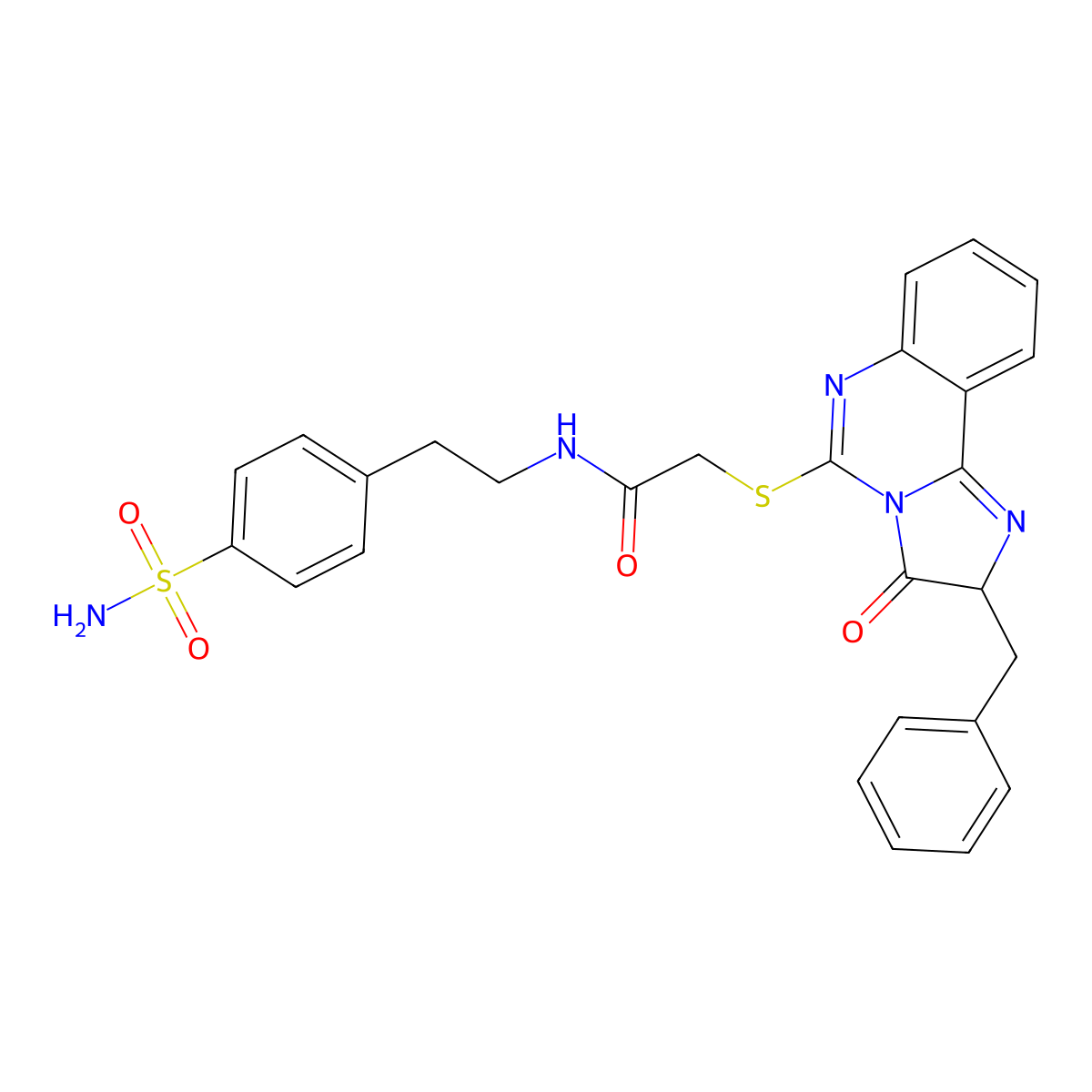 2-({2-benzyl-3-oxo-2H,3H-imidazo[1,2-c]quinazolin-5-yl}sulfanyl)-N-[2-(4-sulfamoylphenyl)ethyl]acetamide molecular structure, CAS 1022242-39-2