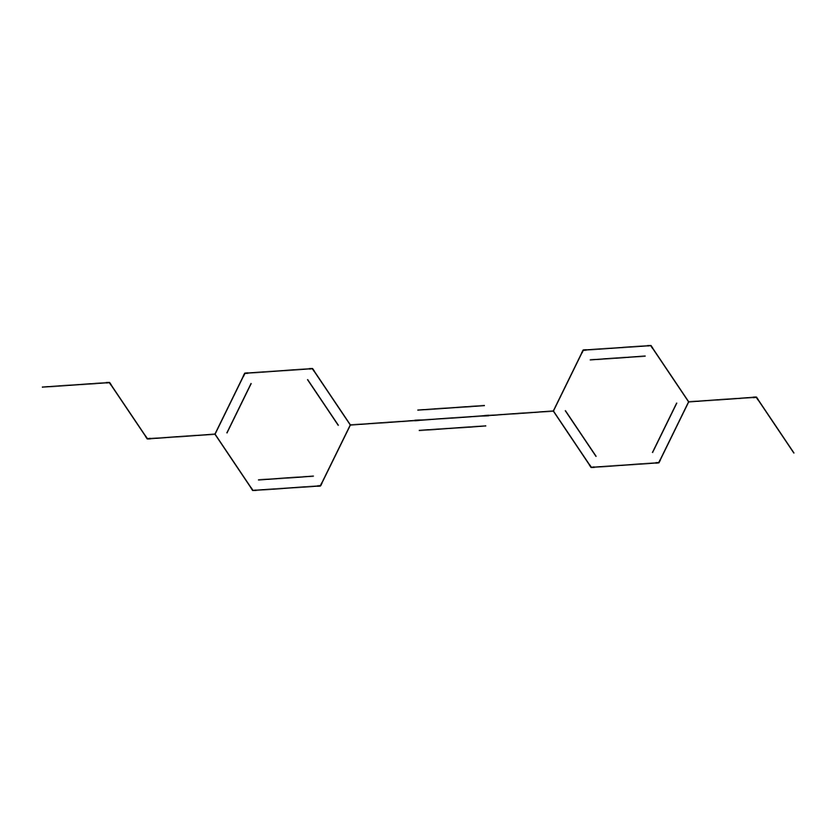 1-Ethyl-4-[2-(4-propylphenyl)ethynyl]benzene molecular structure, CAS 102225-55-8