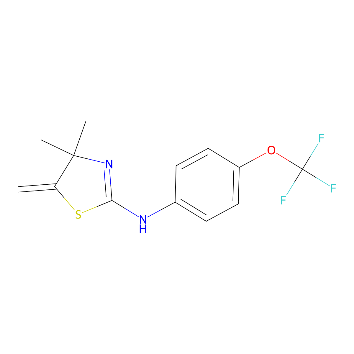 4,4-dimethyl-5-methylidene-N-[4-(trifluoromethoxy)phenyl]-1,3-thiazol-2-amine molecular structure, CAS 1022251-60-0