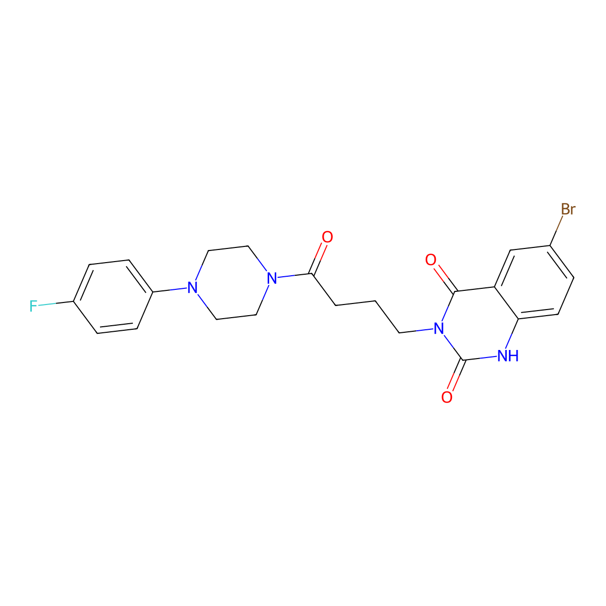 6-bromo-3-[4-[4-(4-fluorophenyl)piperazin-1-yl]-4-oxobutyl]-1H-quinazoline-2,4-dione molecular structure, CAS 1022252-61-4