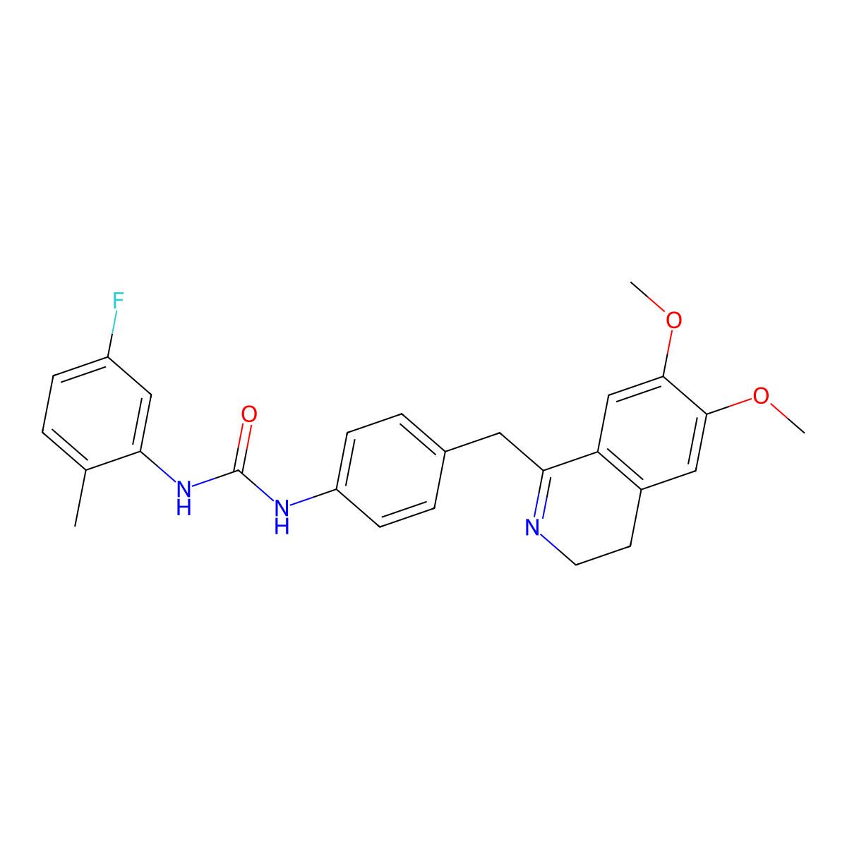 1-(4-((6,7-Dimethoxy(3,4-dihydroisoquinolyl))methyl)phenyl)-3-(5-fluoro-2-methylphenyl)urea molecular structure, CAS 1022256-59-2