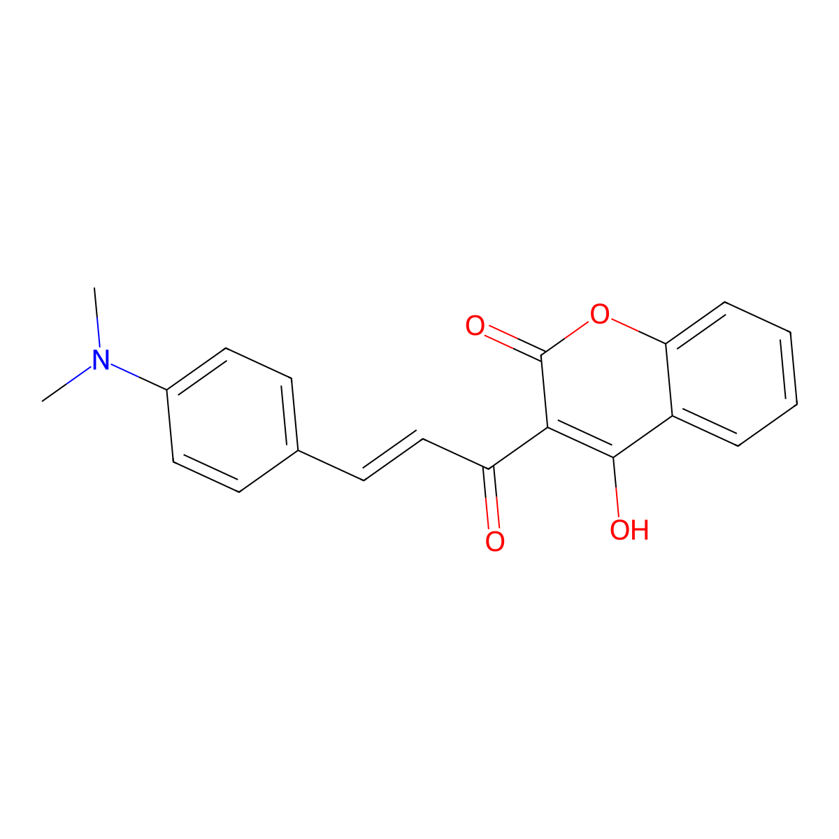 3-{(2E)-3-[4-(dimethylamino)phenyl]prop-2-enoyl}-4-hydroxy-2H-chromen-2-one molecular structure, CAS 1022282-98-9