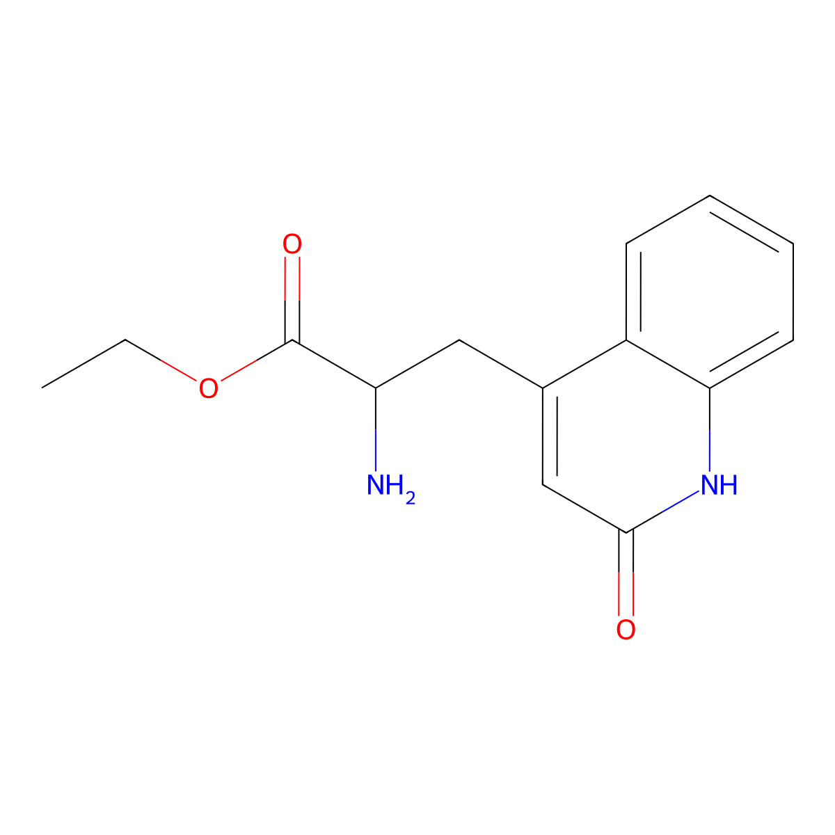 Ethyl 2-amino-3-(2-oxo-1,2-dihydroquinolin-4-yl)propanoate molecular structure, CAS 1022283-52-8