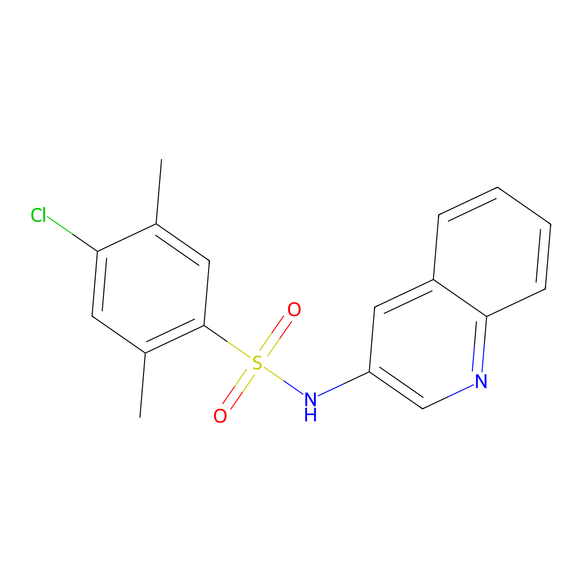 4-chloro-2,5-dimethyl-N-quinolin-3-ylbenzenesulfonamide molecular structure, CAS 1022298-68-5