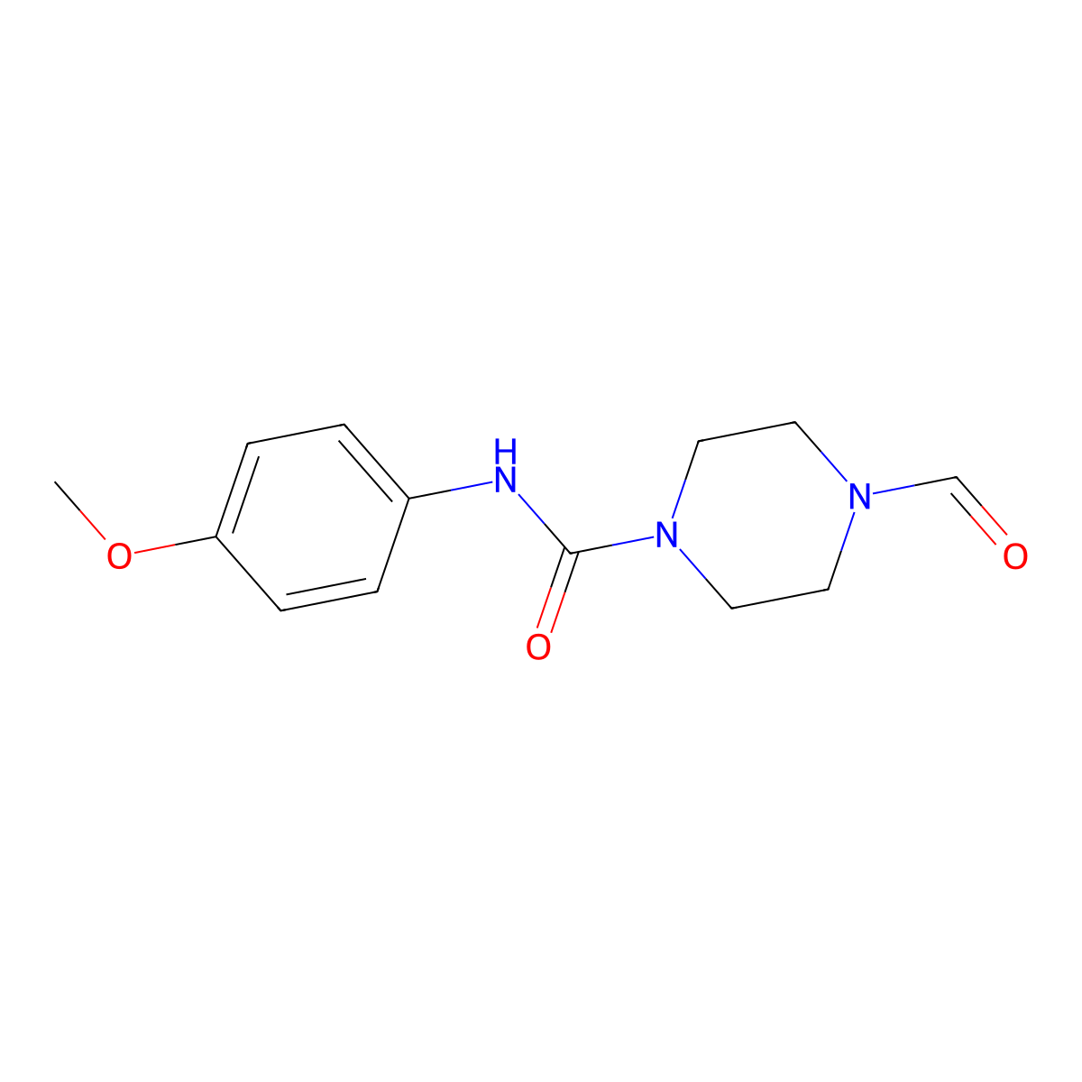 4-formyl-N-(4-methoxyphenyl)piperazine-1-carboxamide molecular structure, CAS 1022299-57-5