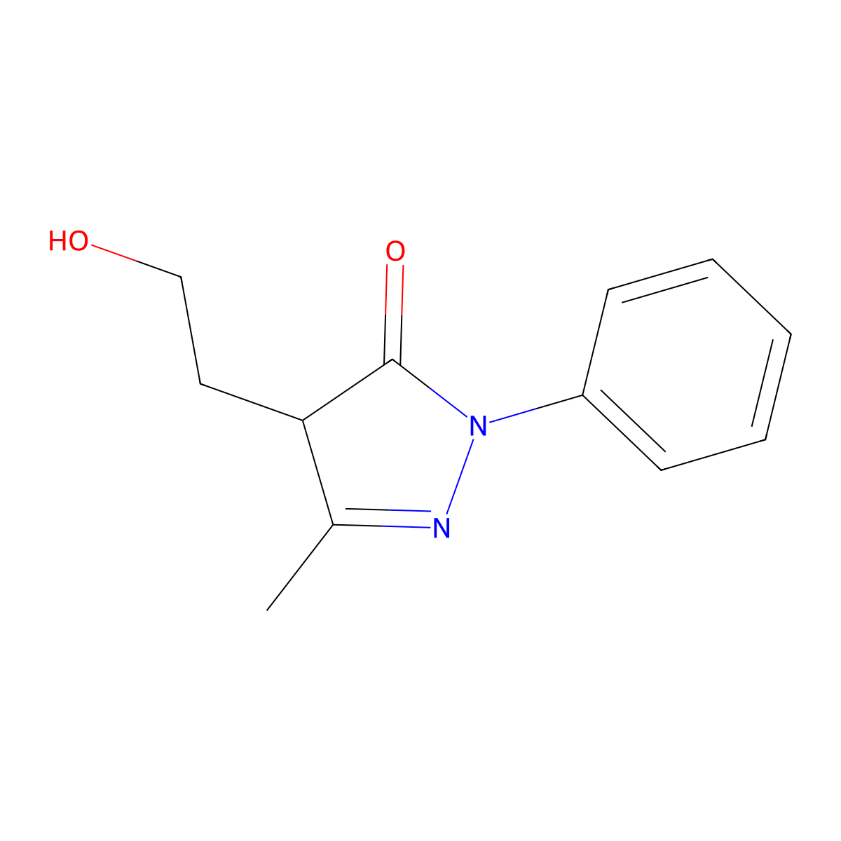 4-(2-Hydroxyethyl)-3-methyl-1-phenyl-2-pyrazolin-5-one molecular structure, CAS 10223-33-3