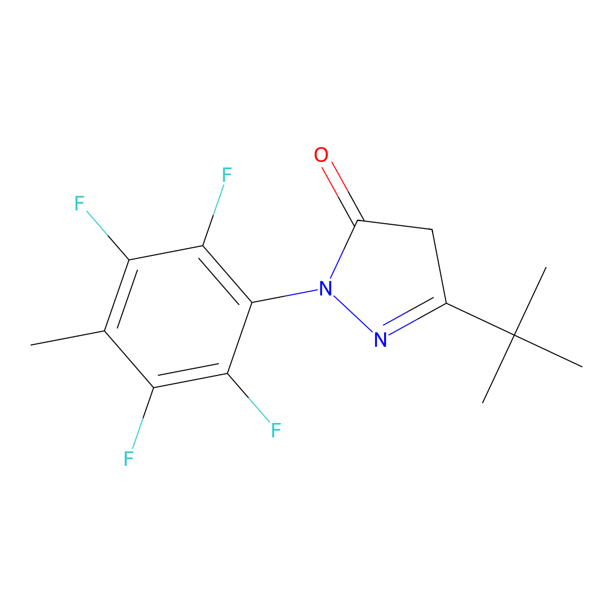 3-(Tert-butyl)-1-(2,3,5,6-tetrafluoro-4-methylphenyl)-2-pyrazolin-5-one molecular structure, CAS 1022308-16-2