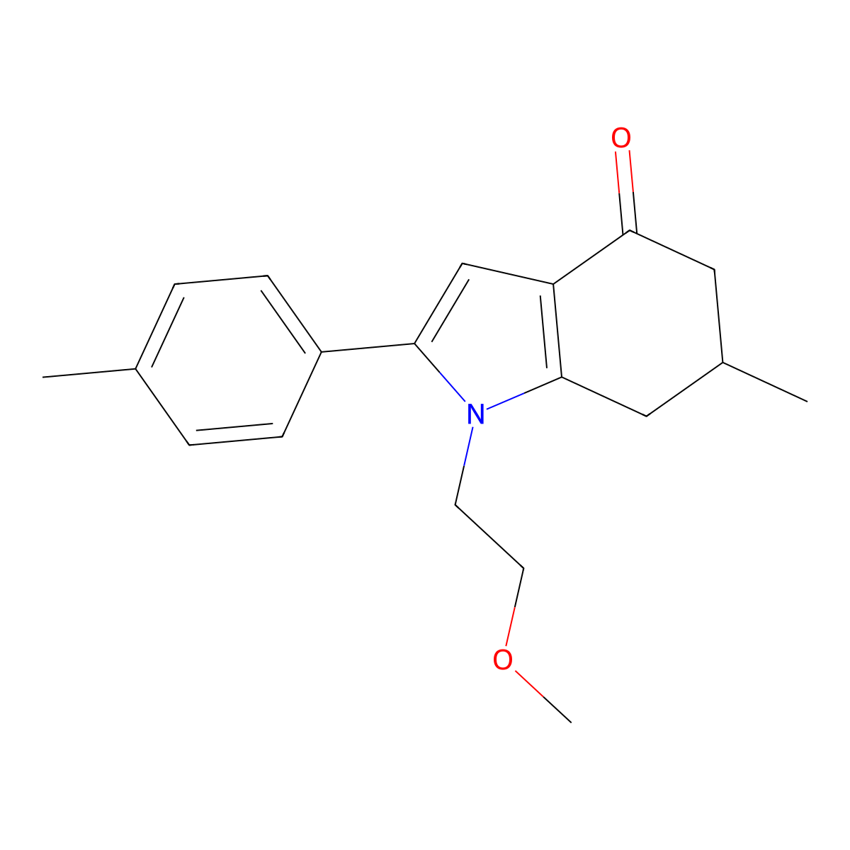 1-(2-Methoxyethyl)-6-methyl-2-(4-methylphenyl)-5,6,7-trihydroindol-4-one molecular structure, CAS 1022311-69-8