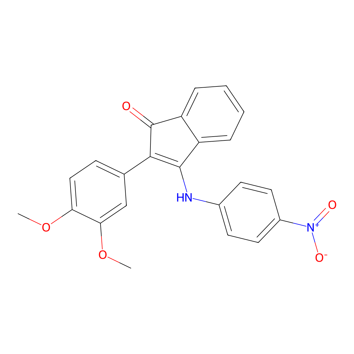 2-(3,4-Dimethoxyphenyl)-3-(4-nitroanilino)inden-1-one molecular structure, CAS 1022311-73-4