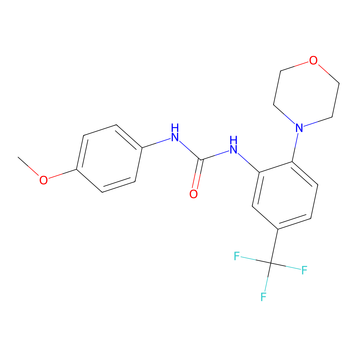 1-(4-Methoxyphenyl)-3-(2-morpholin-4-YL-5-(trifluoromethyl)phenyl)urea molecular structure, CAS 1022312-83-9
