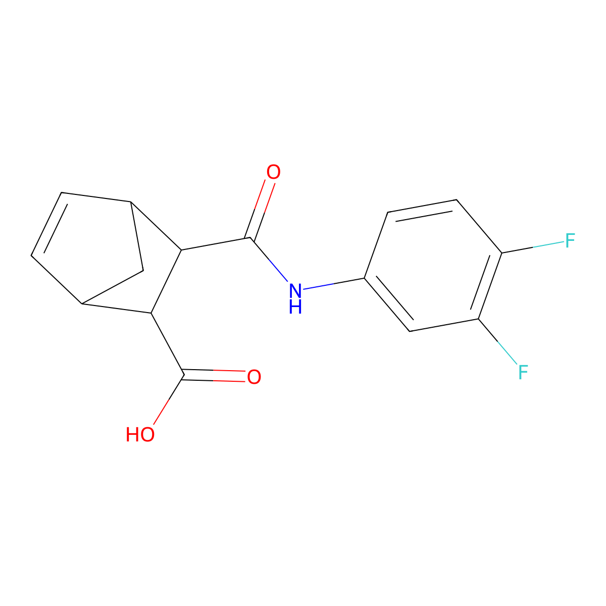 3-[(3,4-Difluorophenyl)carbamoyl]bicyclo[2.2.1]hept-5-ene-2-carboxylic acid molecular structure, CAS 1022315-49-6