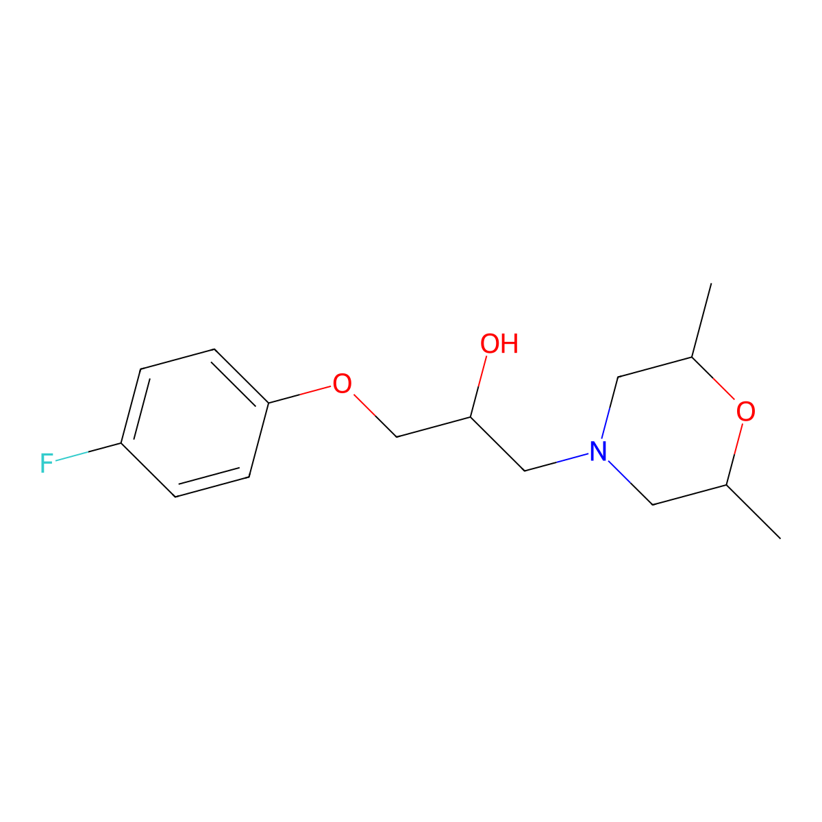 1-(2,6-Dimethylmorpholin-4-yl)-3-(4-fluorophenoxy)propan-2-ol molecular structure, CAS 1022316-24-0