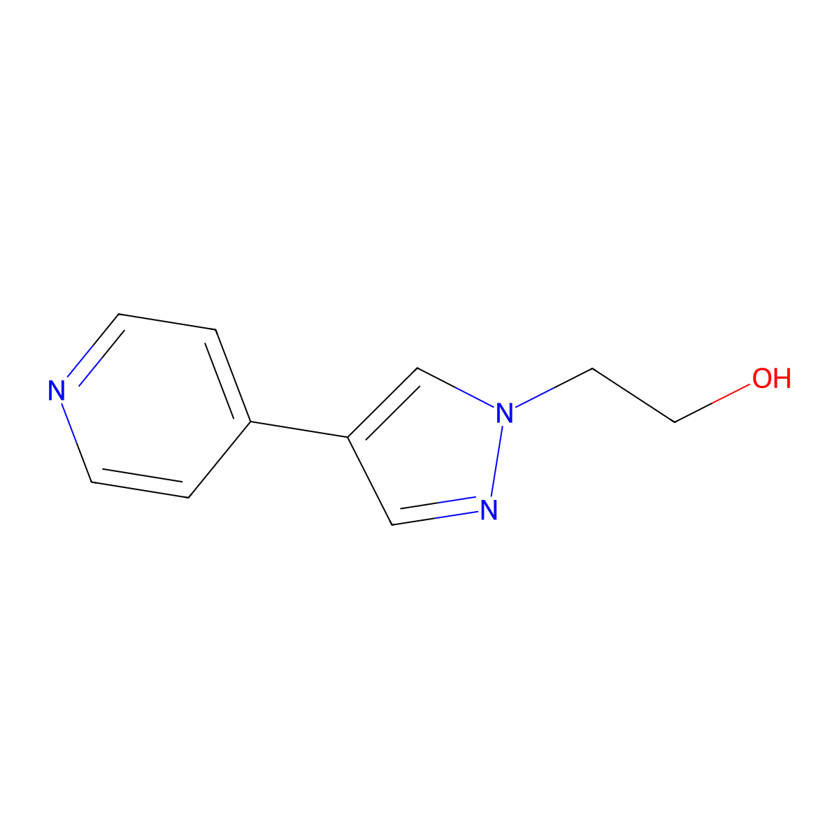2-(4-Pyridin-4-ylpyrazol-1-yl)ethanol molecular structure, CAS 1022317-86-7