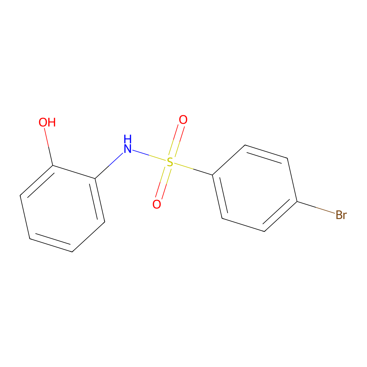 4-bromo-N-(2-hydroxyphenyl)benzene-1-sulfonamide molecular structure, CAS 1022319-30-7