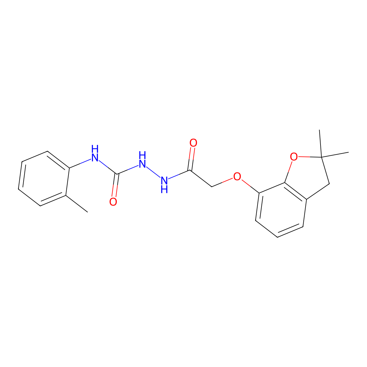 1-[[2-[(2,2-dimethyl-3H-1-benzofuran-7-yl)oxy]acetyl]amino]-3-(2-methylphenyl)urea molecular structure, CAS 1022319-72-7