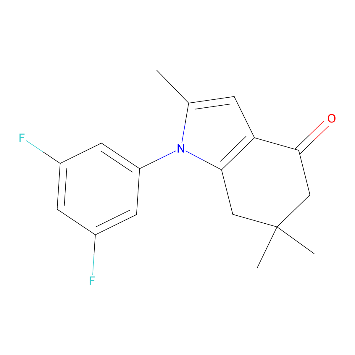 1-(3,5-Difluorophenyl)-2,6,6-trimethyl-5,7-dihydroindol-4-one molecular structure, CAS 1022324-58-8