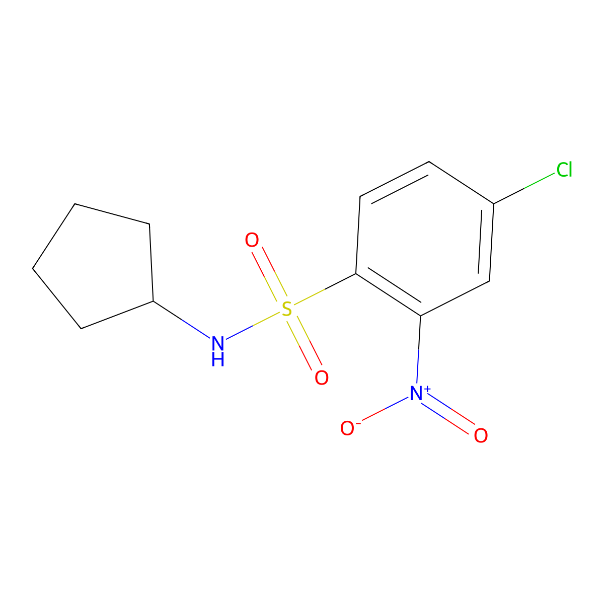 ((4-Chloro-2-nitrophenyl)sulfonyl)cyclopentylamine molecular structure, CAS 1022324-59-9