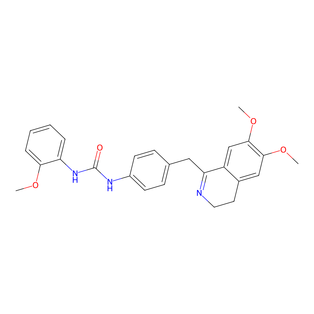1-[4-[(6,7-Dimethoxy-3,4-dihydroisoquinolin-1-yl)methyl]phenyl]-3-(2-methoxyphenyl)urea molecular structure, CAS 1022326-43-7