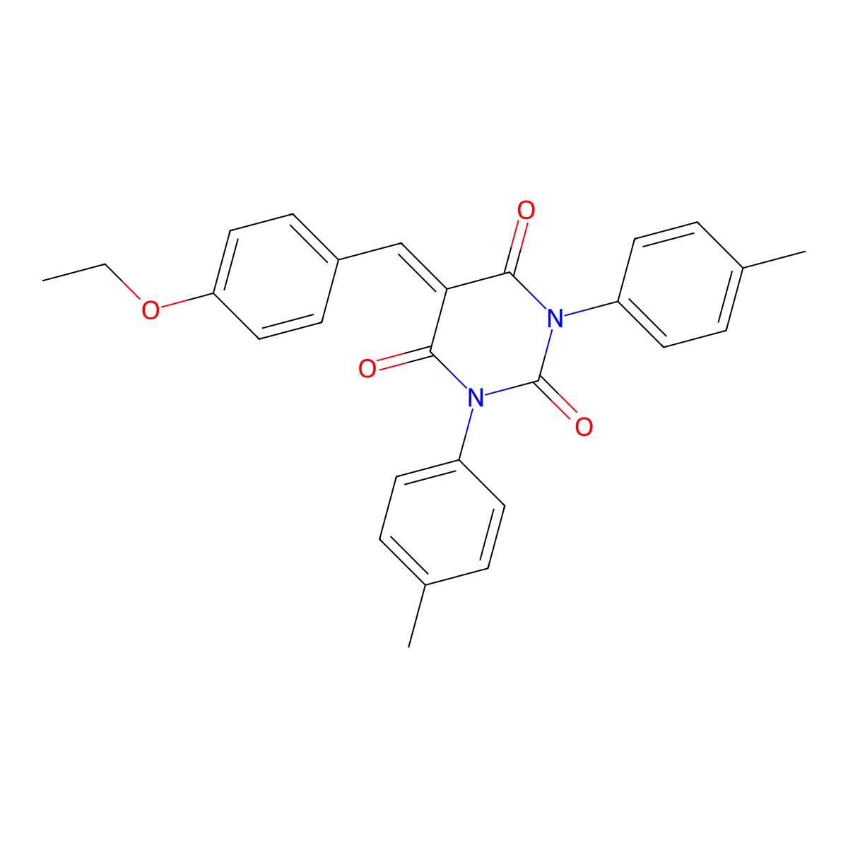 5-[(4-Ethoxyphenyl)methylidene]-1,3-bis(4-methylphenyl)-1,3-diazinane-2,4,6-trione molecular structure, CAS 1022331-68-5