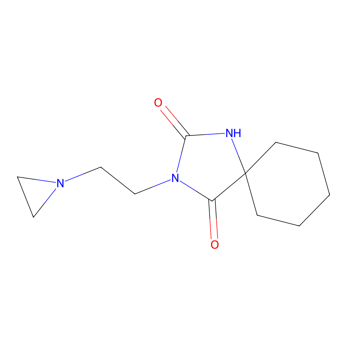 Spirohydantoin aziridine molecular structure, CAS 102234-07-1
