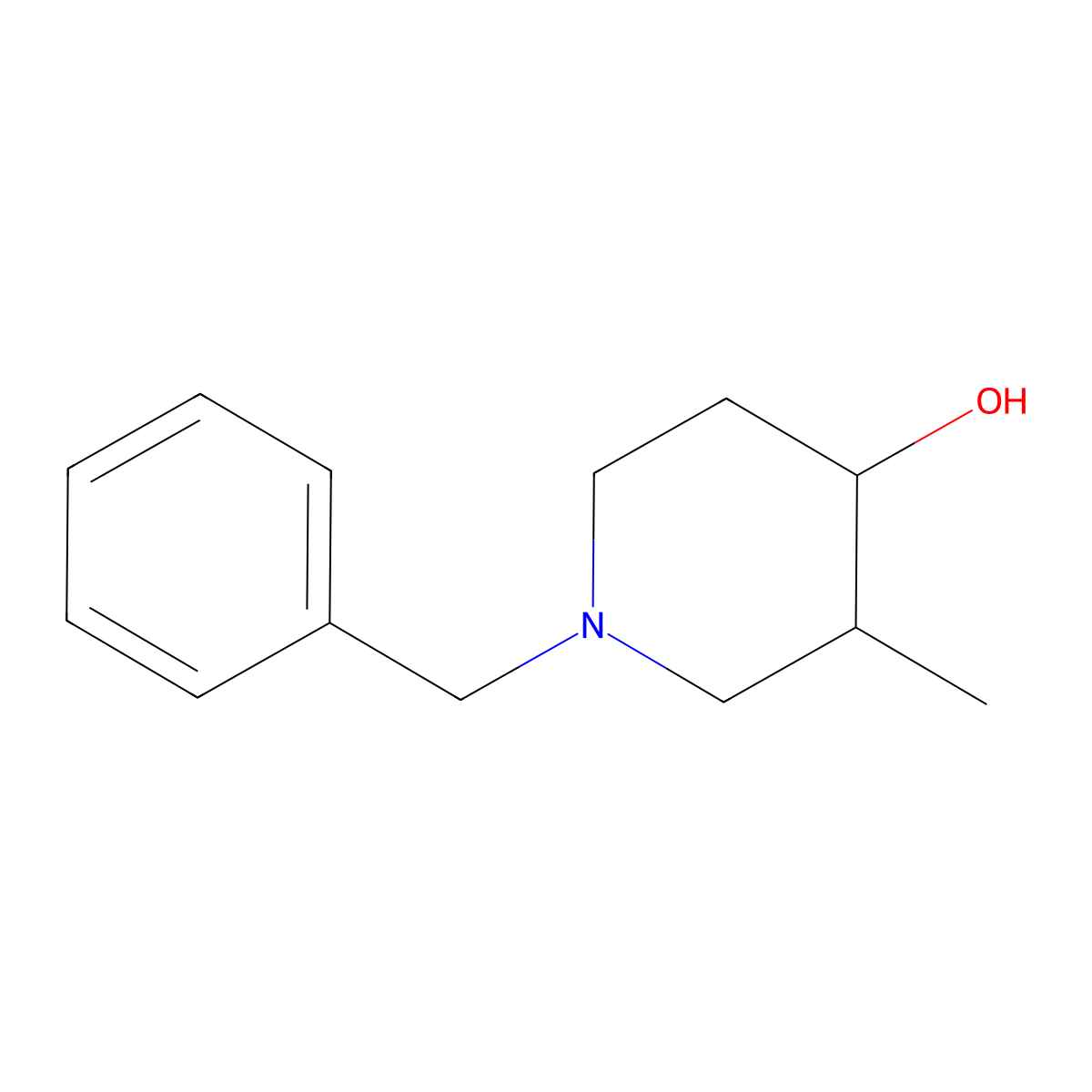 trans-1-Benzyl-3-methyl-piperidin-4-ol molecular structure, CAS 102234-72-0
