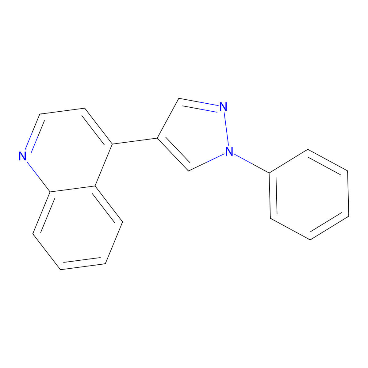 4-(1-Phenyl-1H-pyrazol-4-YL)quinoline molecular structure, CAS 1022355-72-1
