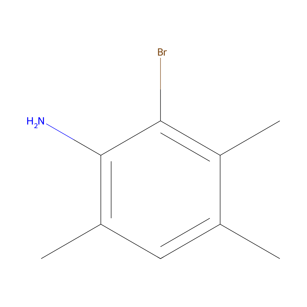 2-Bromo-3,4,6-trimethylaniline molecular structure, CAS 102236-50-0