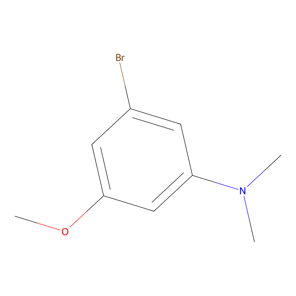 3-Bromo-5-methoxy-N,N-dimethylbenzenamine molecular structure, CAS 102236-51-1