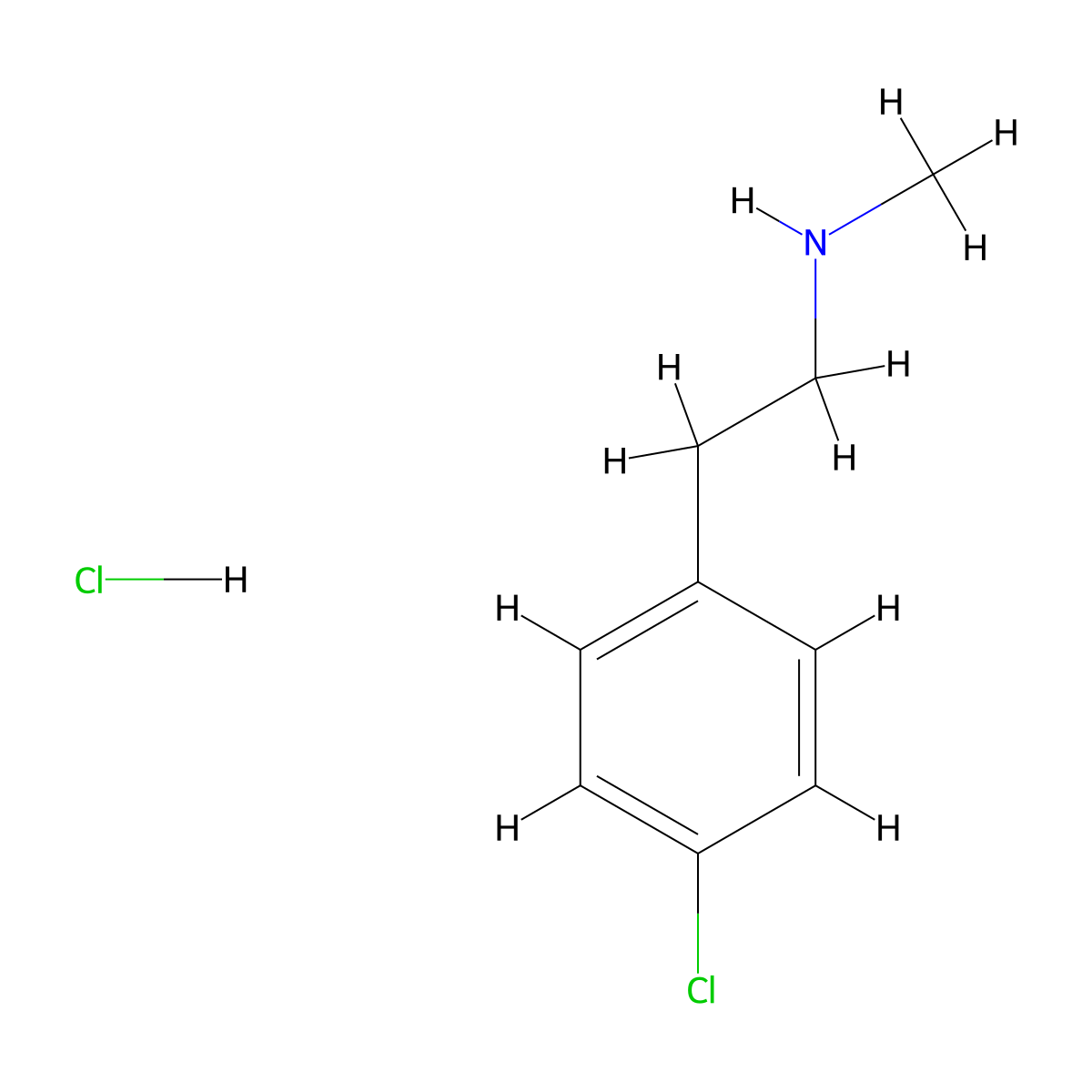 (2-(4-Chlorophenyl)ethyl)(methyl)amine hydrochloride molecular structure, CAS 102236-57-7