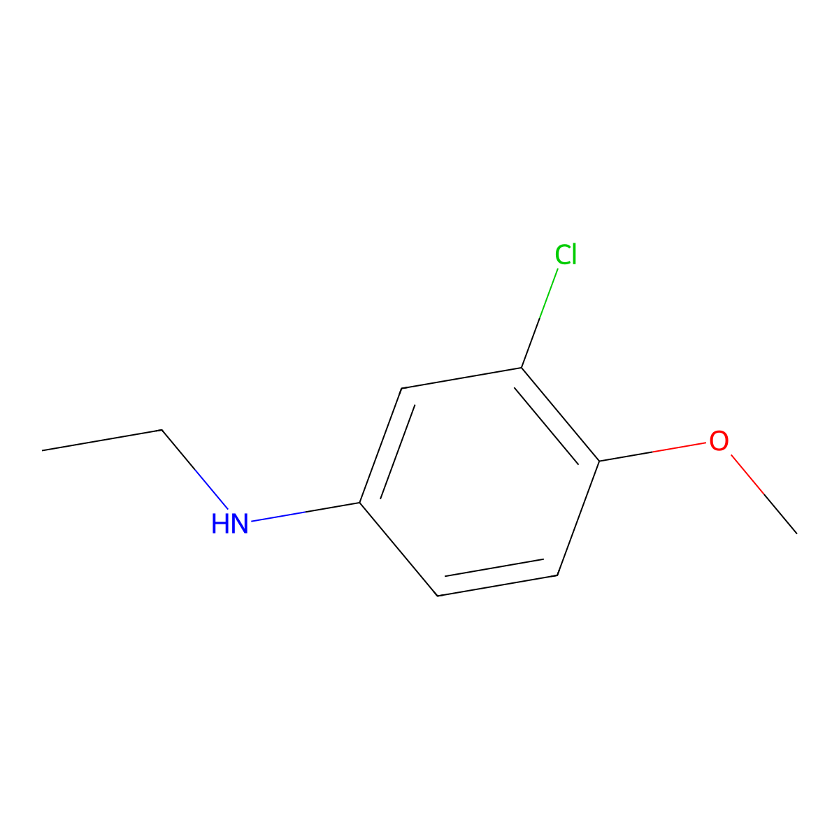 3-chloro-N-ethyl-4-methoxyaniline molecular structure, CAS 102236-60-2