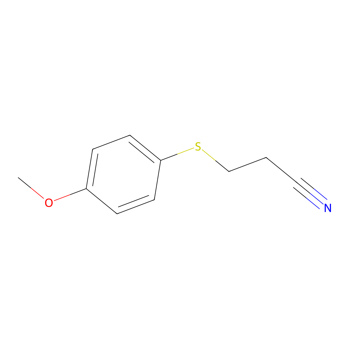 3-[(4-Methoxyphenyl)sulfanyl]propanenitrile molecular structure, CAS 102236-72-6