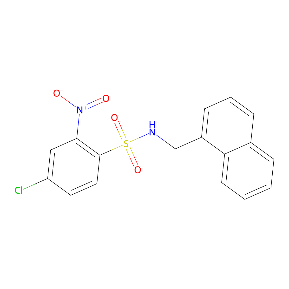 ((4-Chloro-2-nitrophenyl)sulfonyl)(naphthylmethyl)amine molecular structure, CAS 1022360-31-1